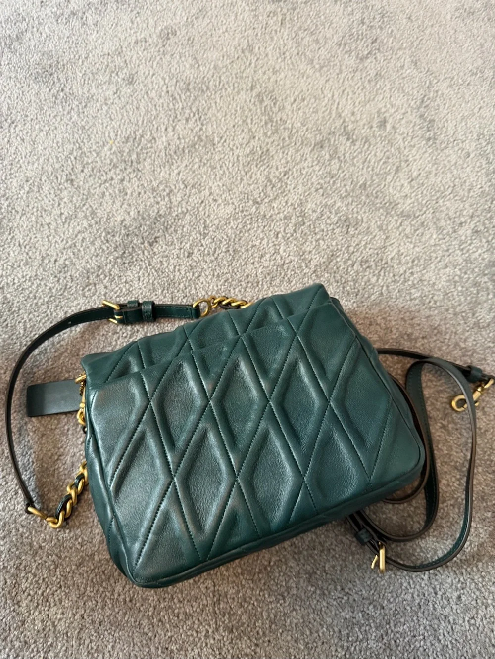 Coach Time Square Tabby Bag in Dark Green with Gold Hardware